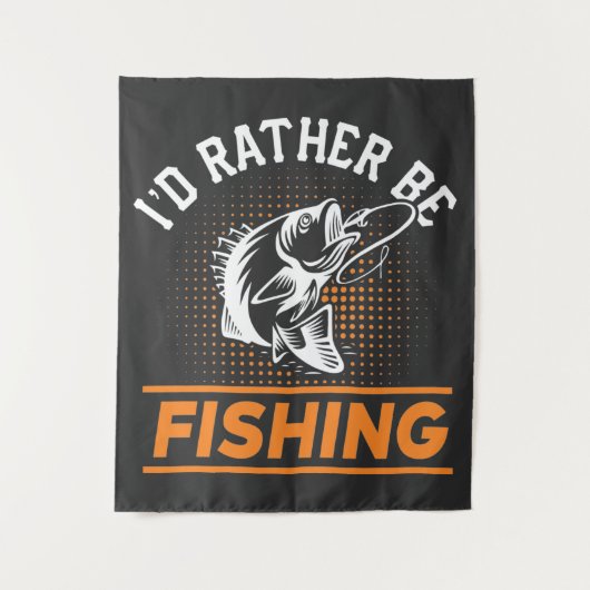 Tenture Citation de pêche Je préfère être Pêche Hommes Fem (Devant)