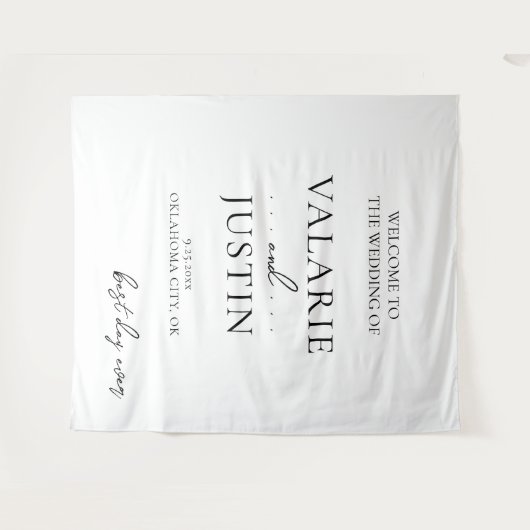 Tenture Citation de script de police de fantaisie mariage (Devant (Horizontal))