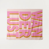 Tenture Citation de Wanderlust Design en rose (Devant (Horizontal))