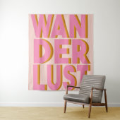 Tenture Citation de Wanderlust Design en rose (En situation)