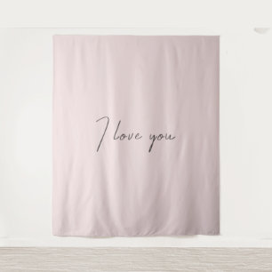 Tenture Citation 'Je t'aime' Mariage Saint-Valentin Rose P