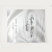 Tenture Citation Mariage de texture blanche de luxe simple (Devant (Horizontal))