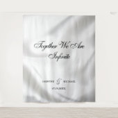 Tenture Citation Mariage de texture blanche de luxe simple (Devant)