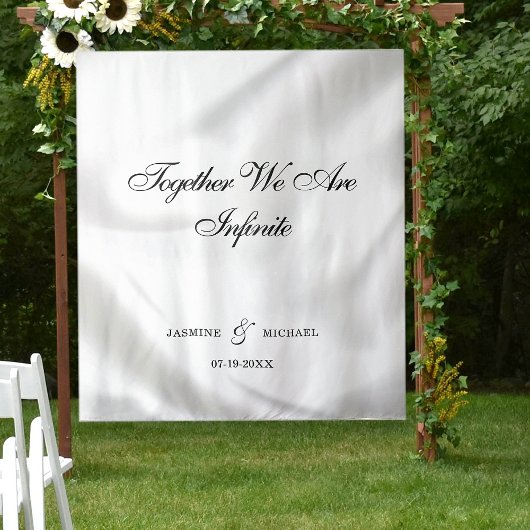 Tenture Citation Mariage de texture blanche de luxe simple