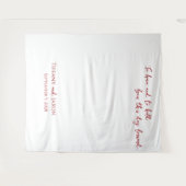 Tenture Citation Mariage en blanc avec texte rouge (Devant (Horizontal))