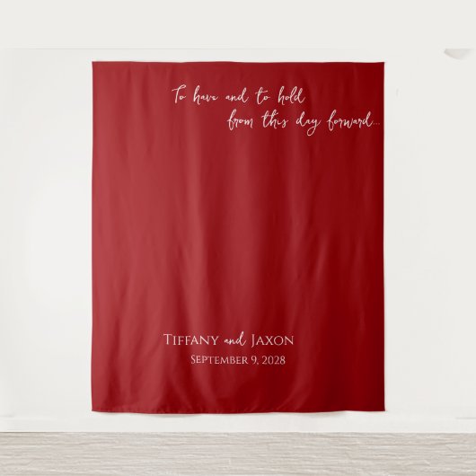 Tenture Citation mariage rouge et blanche (Devant)