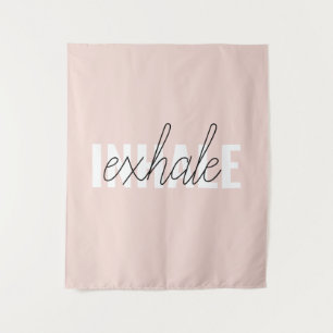 Tenture Citation moderne Pastel Pink Inhale Exhale