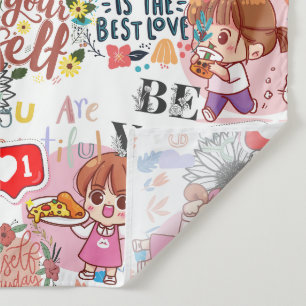 Tenture Citation motivante mignonne - Kawaii positive
