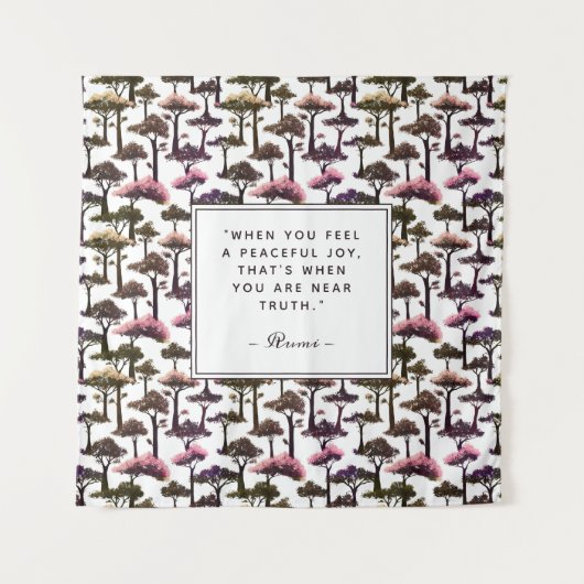 Tenture Citation Rumi Inspirationnelle Art Arbre Abstrait  (Devant)