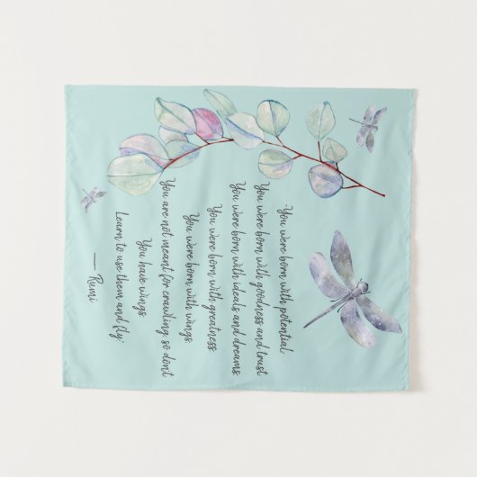 Tenture Citation Rumi Née Avec Ailes (Devant (Horizontal))