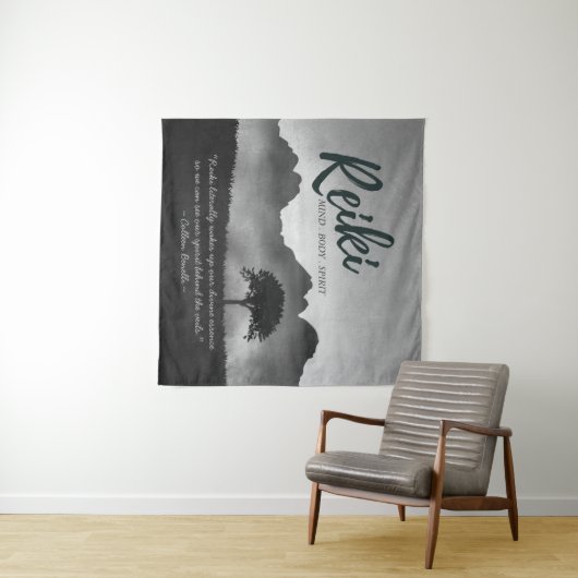 Tenture Citations de l'instructeur de médiation B&W Reiki  (En situation (horizontale))