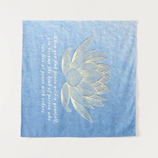 Tenture Citations de l'instructeur de méditation Blue Gold (Devant (Horizontal))