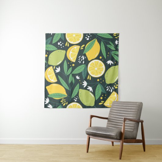 Tenture Citron Abstrait : Art Moderne Sans Seamless. (En situation (horizontale))