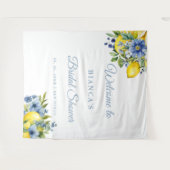Tenture Citron bleu Floral Citrus douche nuptiale Bienvenu (Devant (Horizontal))