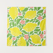 Tenture Citron Citrus Motif Vintage d'été (Devant (Horizontal))