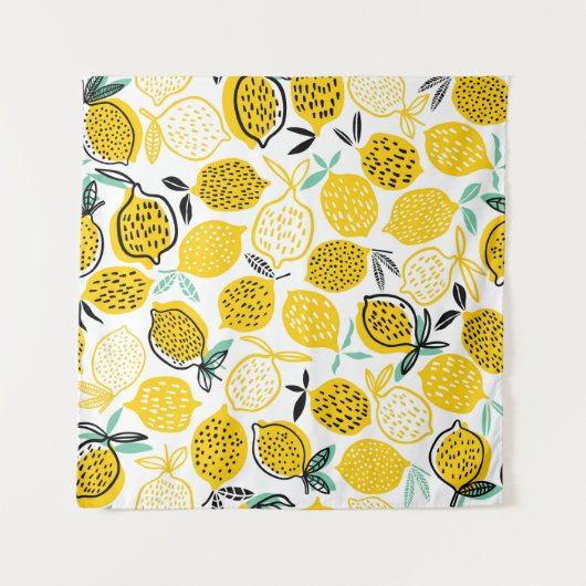 Tenture Citron Design été Illustration Vintage (Devant (Horizontal))