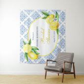 Tenture Citron Fête des mariées Bleu Carrelage Italien fon (En situation)