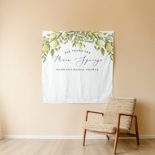 Tenture Citron jaune Fête des mariées méditerranéenne fond