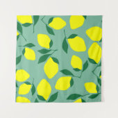 Tenture Citron simple, Arrière - plan vert. (Devant (Horizontal))