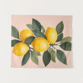 Tenture Citrons d'or sur vert (Devant (Horizontal))