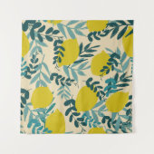 Tenture Citrons et feuilles, arrière - plan vintage. (Devant (Horizontal))