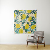 Tenture Citrons et feuilles, arrière - plan vintage. (En situation (horizontale))