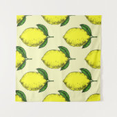 Tenture Citrons et feuilles : motif d'été. (Devant (Horizontal))