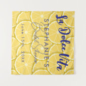 Tenture Citrons Fête des mariées Photo Booth Arrière-plan  (Devant (Horizontal))