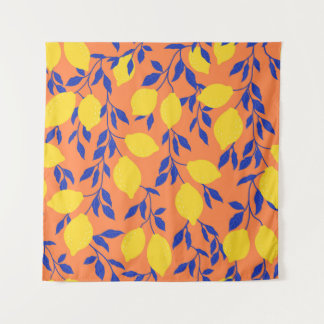 Tenture Citrons stylisés Vintage Motif tropical