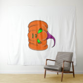 Tenture Citrouille Alien Halloween (En situation (horizontale))