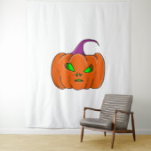 Tenture Citrouille Alien Halloween (En situation)