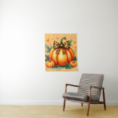 Tenture Citrouille automne (En situation)
