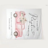 Tenture Citrouille Baby shower de camion rose arrière-plan (Devant (Horizontal))