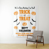Tenture Citrouille Bat Trick ou Treat Light Welcome (En situation)