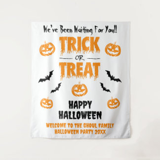 Tenture Citrouille Bat Trick ou Treat Light Welcome