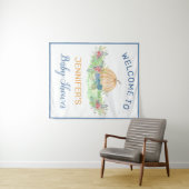 Tenture Citrouille Bleu Chute Florale Baby shower Bienvenu (En situation (horizontale))