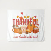 Tenture Citrouille chrétienne REMERCIANT Joyeux Thanksgivi (Devant (Horizontal))