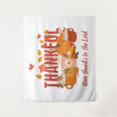 Tenture Citrouille chrétienne REMERCIANT Joyeux Thanksgivi (Devant)