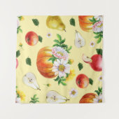 Tenture Citrouille, chrysanthemum : illustration de fruits (Devant (Horizontal))