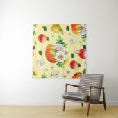 Tenture Citrouille, chrysanthemum : illustration de fruits (En situation (horizontale))