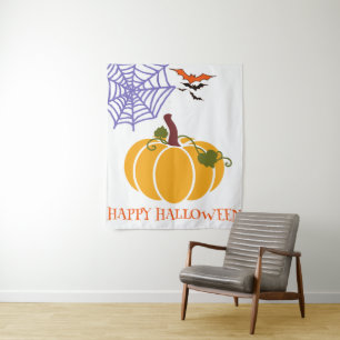 Tenture Citrouille Cosy Halloween Night Cross Design Motif