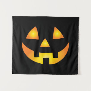 Tenture Citrouille Creepy Jack O Lantern Visage Halloween