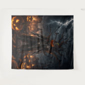 Tenture Citrouille de sheriff cowboy d'Halloween effrayant (Devant (Horizontal))