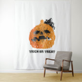 Tenture Citrouille d'Halloween (En situation)