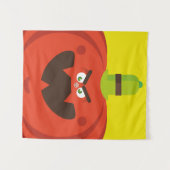 Tenture citrouille d'halloween affamé (Devant (Horizontal))