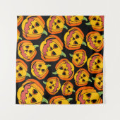 Tenture Citrouille d'Halloween : Symbole Vintage d'automne (Devant (Horizontal))