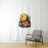 Tenture Citrouille éffrayant Patch - Retro Halloween Tee (En situation)