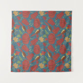 Tenture Citrouille et carotte  motif sans couture rouge et (Devant (Horizontal))