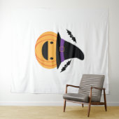 Tenture Citrouille Halloween Jack-o'-lantern Bat (En situation (horizontale))