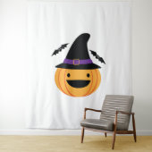 Tenture Citrouille Halloween Jack-o'-lantern Bat (En situation)